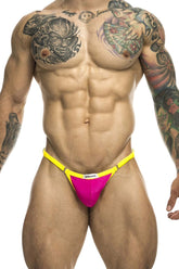 Bikini unicolore XSJ12 JUSTIN+SIMON rose vif